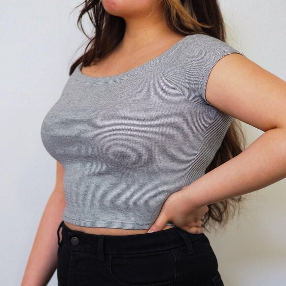 ZARA Striped Crop Top - Picture 1 of 2